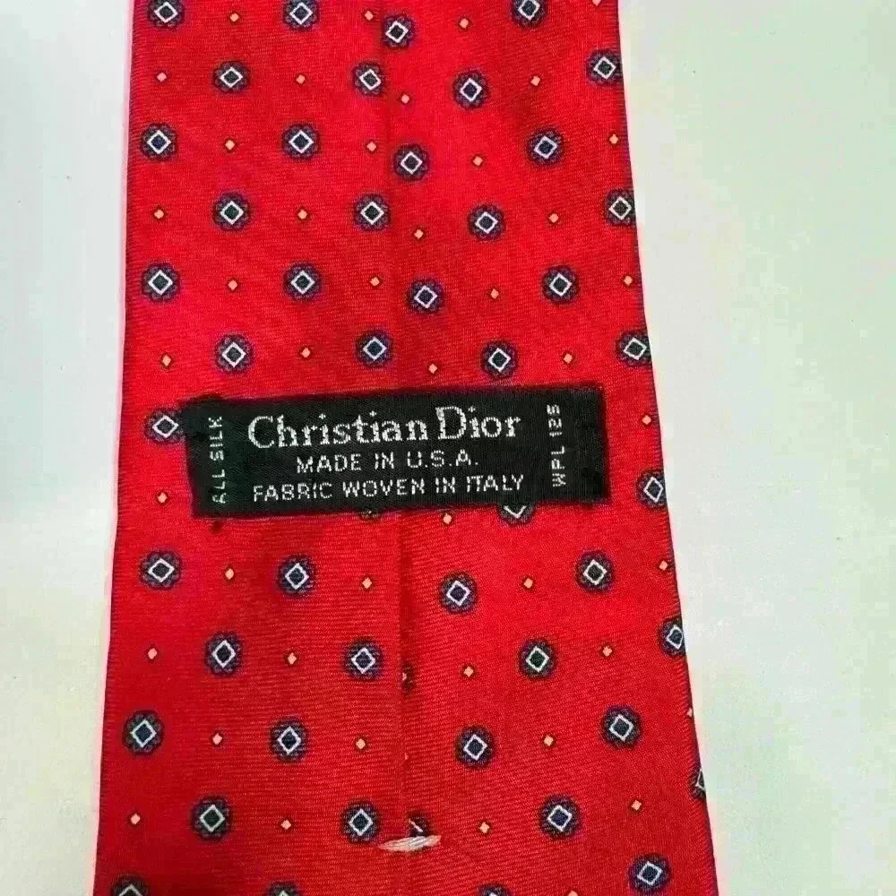 Christian Dior All Silk Red Tie Made in USA